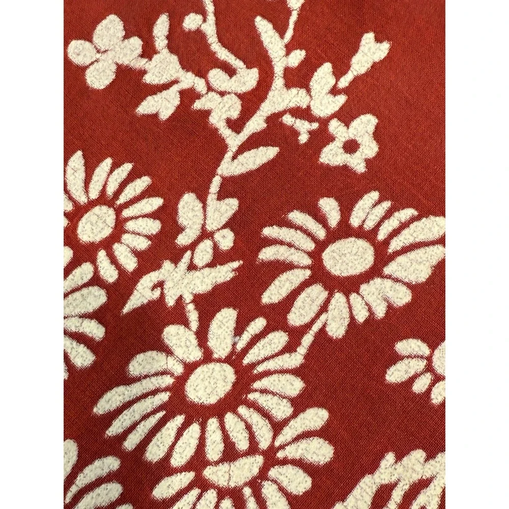 Vintage Sheer Christmas Floral Red White Embossed Half‎ Apron Hostess Retro